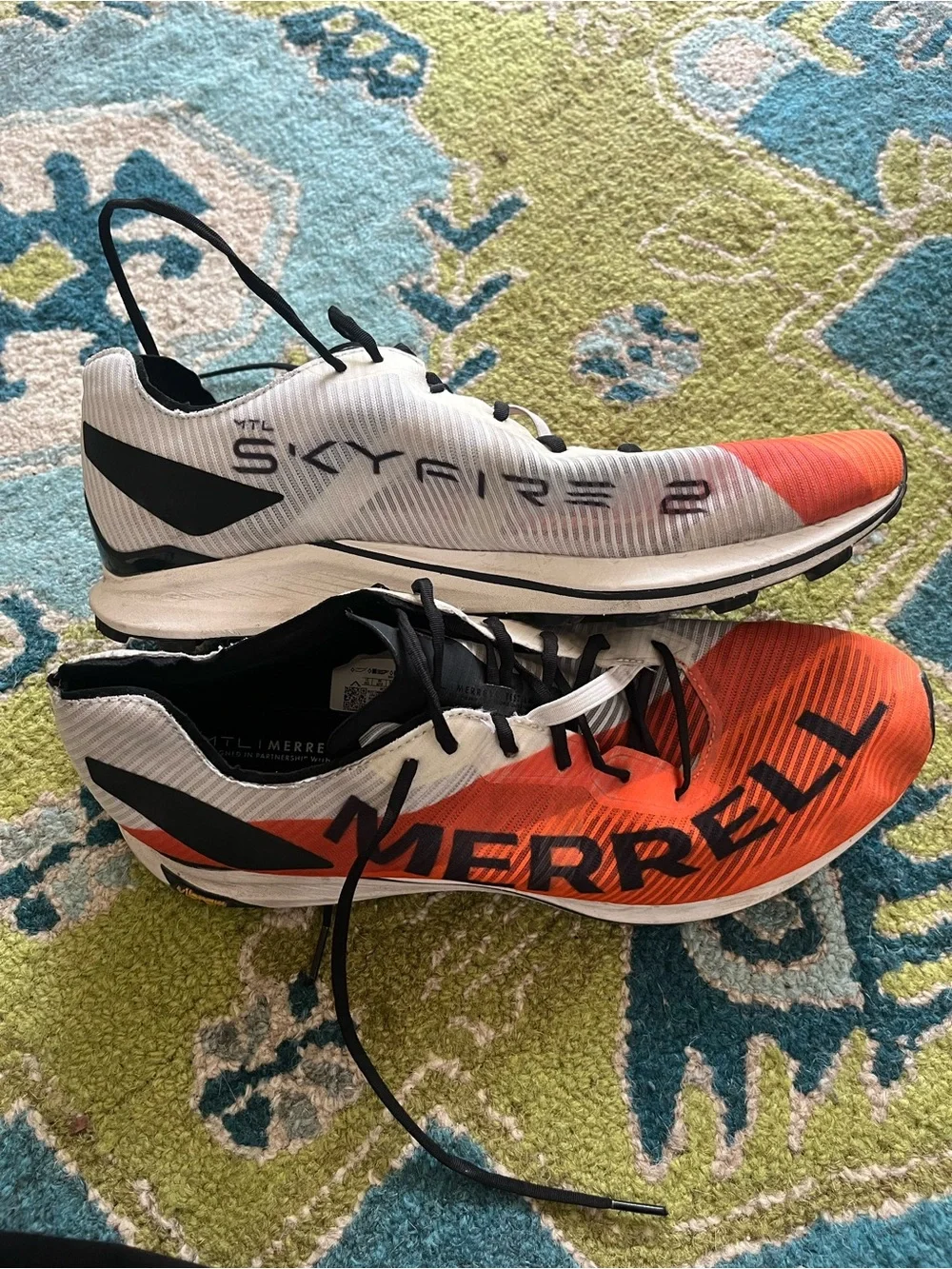 Merrell Skyfare 2 Men's Running Shoes - White & Orange & Black